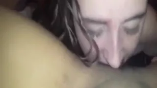 Skillful brunette eating her lover's shaved cunt like a pro
