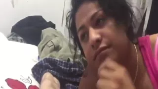 Brunette goes crazy sucking on a big fat cock