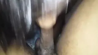 Beautiful black girlfriend sucks a big fat black hard cock