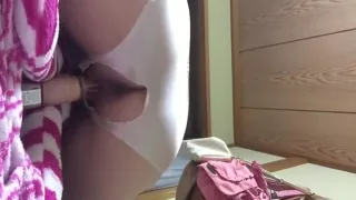 Amateur mature rips her panties and rides a big toy