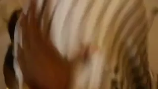 Midget girlfriend fucked hard on the bed by a big dick