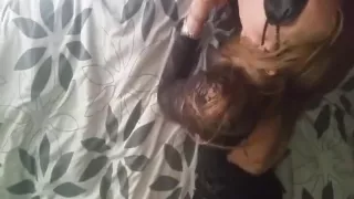 Blonde stranger's mouth filled with a fat monster shaft