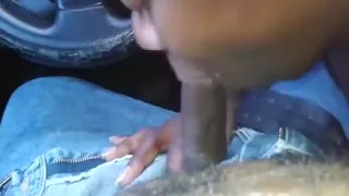 Street ghetto slut sucking a hard cock totally dry for cash