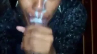 Cute black teen gets a faceful of cum