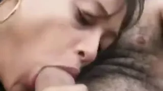 Amazing exclusive long hair, dark hair, oral porn scene