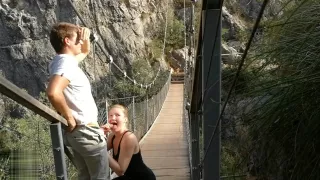 Russian Teen Swallowing in the mountains