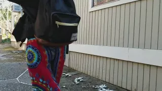 Slow motion ass walking