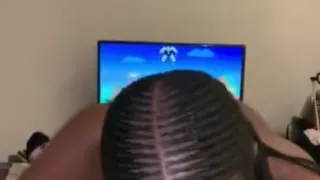 ANIME girl pleasing a fan