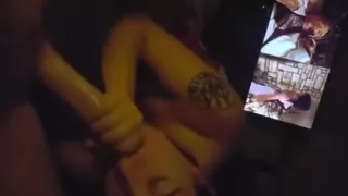 Chubby Tattooed Girlfriend Gives Her Man A Really Great Blowjob