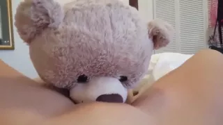 Wet Pussy Pleasures With Her Big Teddy Bear