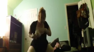 Fat girl makes herself cum with a big fat dildo