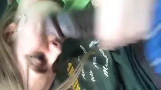 Horny white teen girl adores sucking off black men