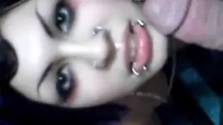 Mind-blasting facial for my emo babe