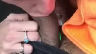 Lunch break blowjob in her school parking lot (quickie)