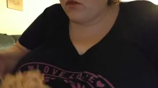 BBW Feedee stuffing a huge plate of spaghetti - Amber Crystal