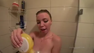 Who wants to take a shower with a young slut?