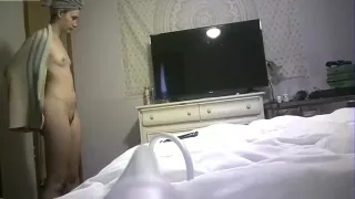 Teen spycam Getting dressed after shower