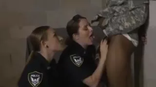Milf and teen share cum Fake Soldier Gets Used as a Fuck Toy
