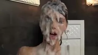 Fetish slut gets fake cum