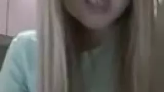 blonde babe shows her tits and ass