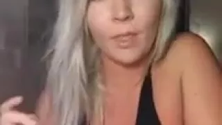 blonde american girl in tight bikini