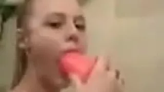 blonde teen masturbates in the bathtube