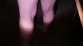 blonde teen stripping in the dark