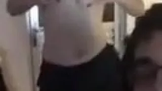 cute girl in skirt goes topless on periscope