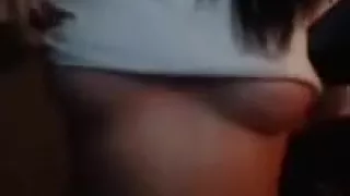 Sexy american teen showing her big boobs on periscope