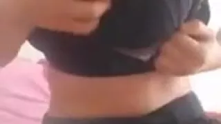 turkish girl playing with her boobs