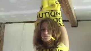 Prelude of desperate tied girl pee herself