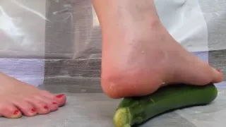 zucchini barefeet crushing