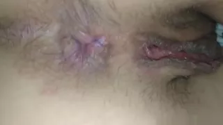 Spreading Her Pretty Cunt And Filming A Close-up
