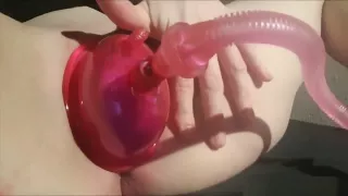 Pumping Her Wet Shaved Pussy In A Close-up