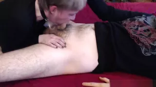 Messy Slut Training Her Throat While Sucking Hard