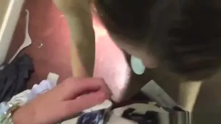 Amateur American Girl Eats My Dick In The Dressing Room