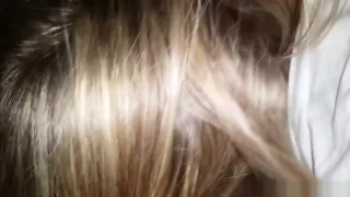 Sucking His Dick And Showing A Close-up Of Her Twat