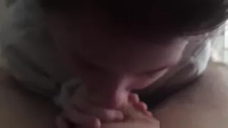 pov of my beautiful girlfriend  sucking on her morning lollipop