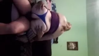 Fat Wife In Thongs Just Loves To Ride His Cock