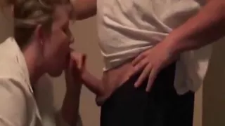 Horny amateur blonde, big boobs, make-up xxx scene