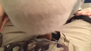 Girlfriend Sucks His Hard Cock While Riding On Bus