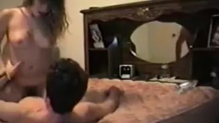 Sweet brunette with lovely boobs rides a cock like only she