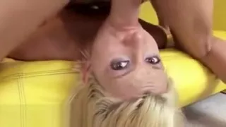 Blonde gets mouth fucked