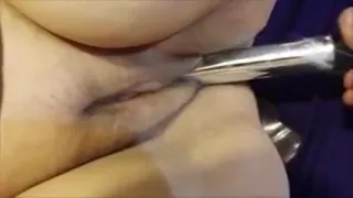 Amateur BBW fucked with a vibrator