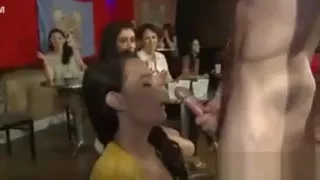 cute supple brunette getting licked by the stripper