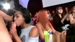 Party babe amateurs suck CFNM strippers cock