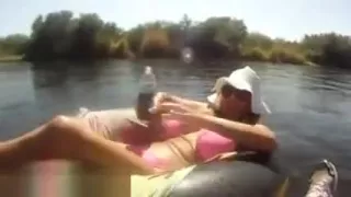 nasty babe shows her body on the river and