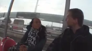 White perv gets lucky with a massively stacked black MILF