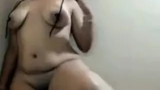 Busty saggy big tit latina whore rubs her pussy