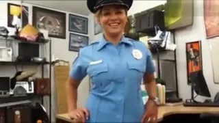 Latin police officer with big tits gets smashed by pawn guy